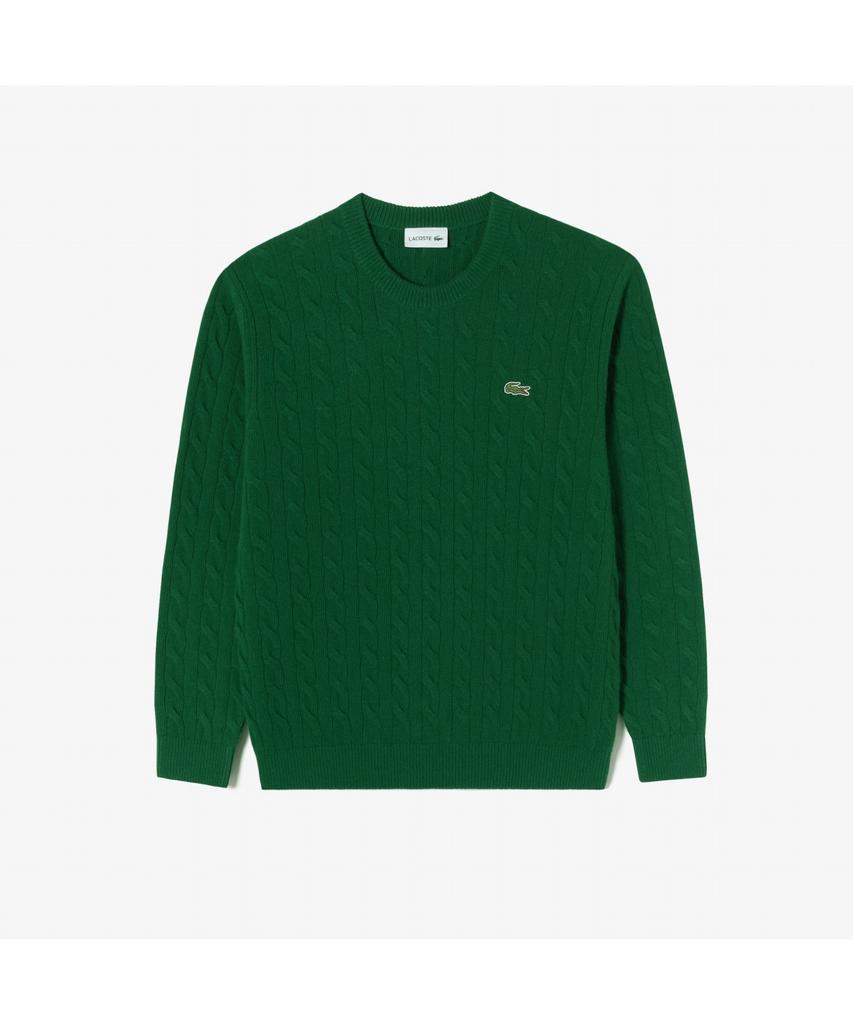 Мужской вязаный пуловер LACOSTE с круглым вырезом и косами Ah816E-55N 132