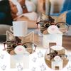 Home Office Desk Decoration Cat Head Wooden Animal Spectacle Frame