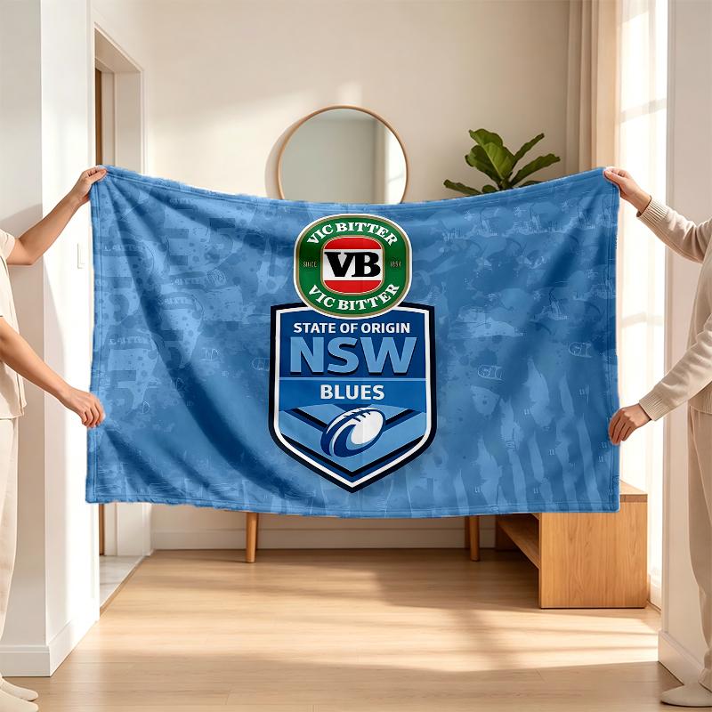 Nsw Blues (1) Flannel blanket a soft accent for the bedroom and living room and a cozy home gift