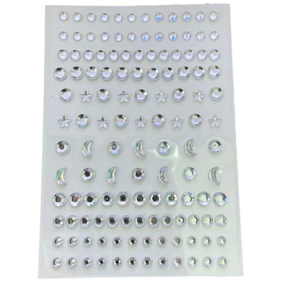 Moon Star Face Gems Self Adhesive Nail Art Decoration Stage Decoration Makeup Sticker