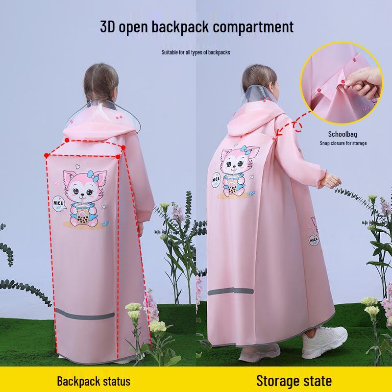 Детский полноразмерный водонепроницаемый велосипедный дождевик с чехлом для рюкзака, возраст 5-12 лет
