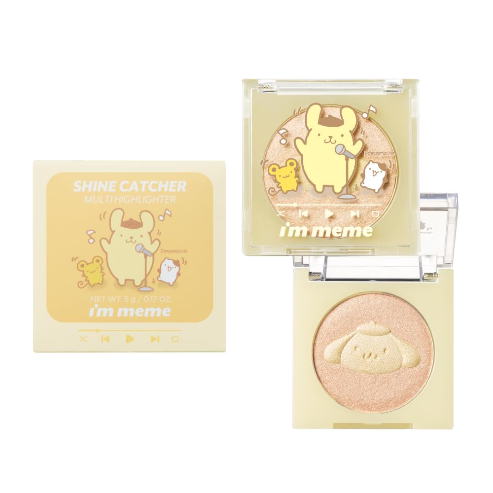 Im meme Официальный магазин Акцент Корейская косметика Sanrio Уловитель сияния Мультихайлайтер (Помпонпурин (Оранжево-Желтый) 1 кусок (включая упаковку