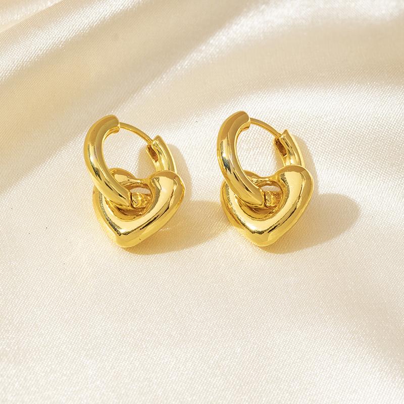 Французские простые полые циркониевые серьги в форме сердца для женщин панк-золотой цвет висячие серьги-капли роскошные свадебные украшения для пары подарок 