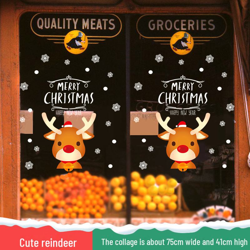 Рождественские настенные наклейки Санта-Клауса для витрин магазинов и торговых центров 2025 года — праздничное украшение для стеклянных окон.