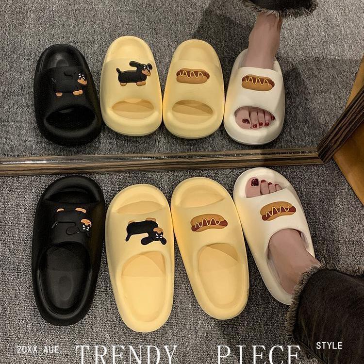 Крутые тапочки женские толстая подошва для улицы домашние для дома нескользящие домашние для ванной комнаты летние мужские