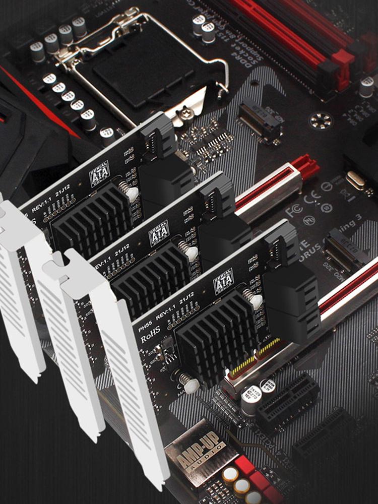 PCI-E SATA 3.0 Controller Card Supports Cascaded Trim PCIe X4 To SATA3.0 Expansion Adapter Card for Desktop PC