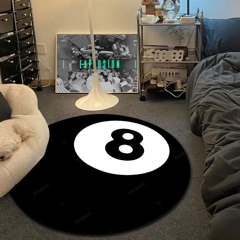 Minimalist Round Christmas Gray Floor Rug, Non-Slip Floor Mat for Nursery