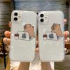Милый забавный чехол для телефона Capybara для iPhone 15 16 11 12 13 14 Pro Max Mini X XR XS 7 8 Plus прозрачные парные чехлы