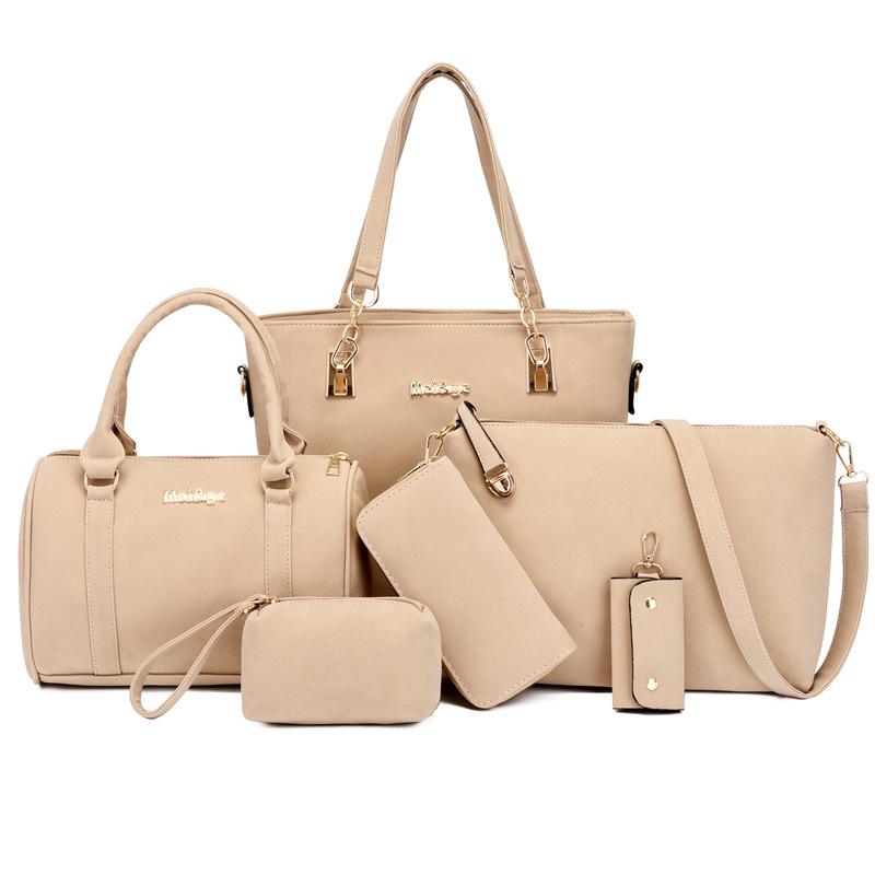 Многосекционная новая модная сумка из искусственной кожи для матери и ребенка, набор из шести предметов, портативная, на плечо, мессенджер, женская сумка