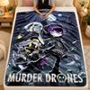 Flannel BlanketMurder Drones Warm Soft Throw Blanket for Indoor Sofa Bed Living Room Use