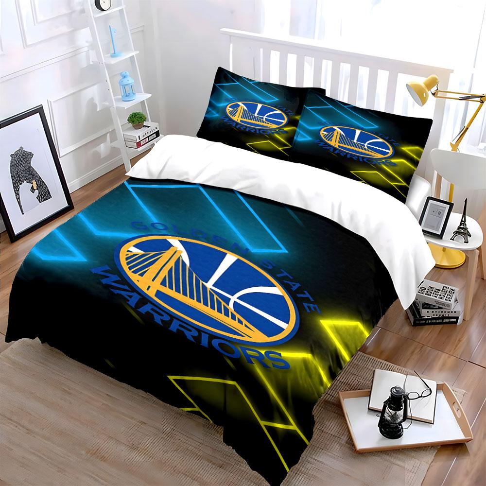 Постельное белье с логотипом Golden State Warriors Комплект пододеяльника Наволочки (1*Пододеяльник 2*Наволочки, без одеяла)