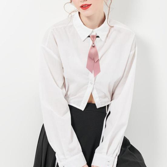 Yousheng Unisex Bank Tie-Free Neck Tie Detachable Academic Style Bow Tie White Shirt Hotel Professional Collar Flower Accessory