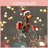 Christmas Dog Acrylic Car Ornament Cartoon Style For Auto Interior Decor