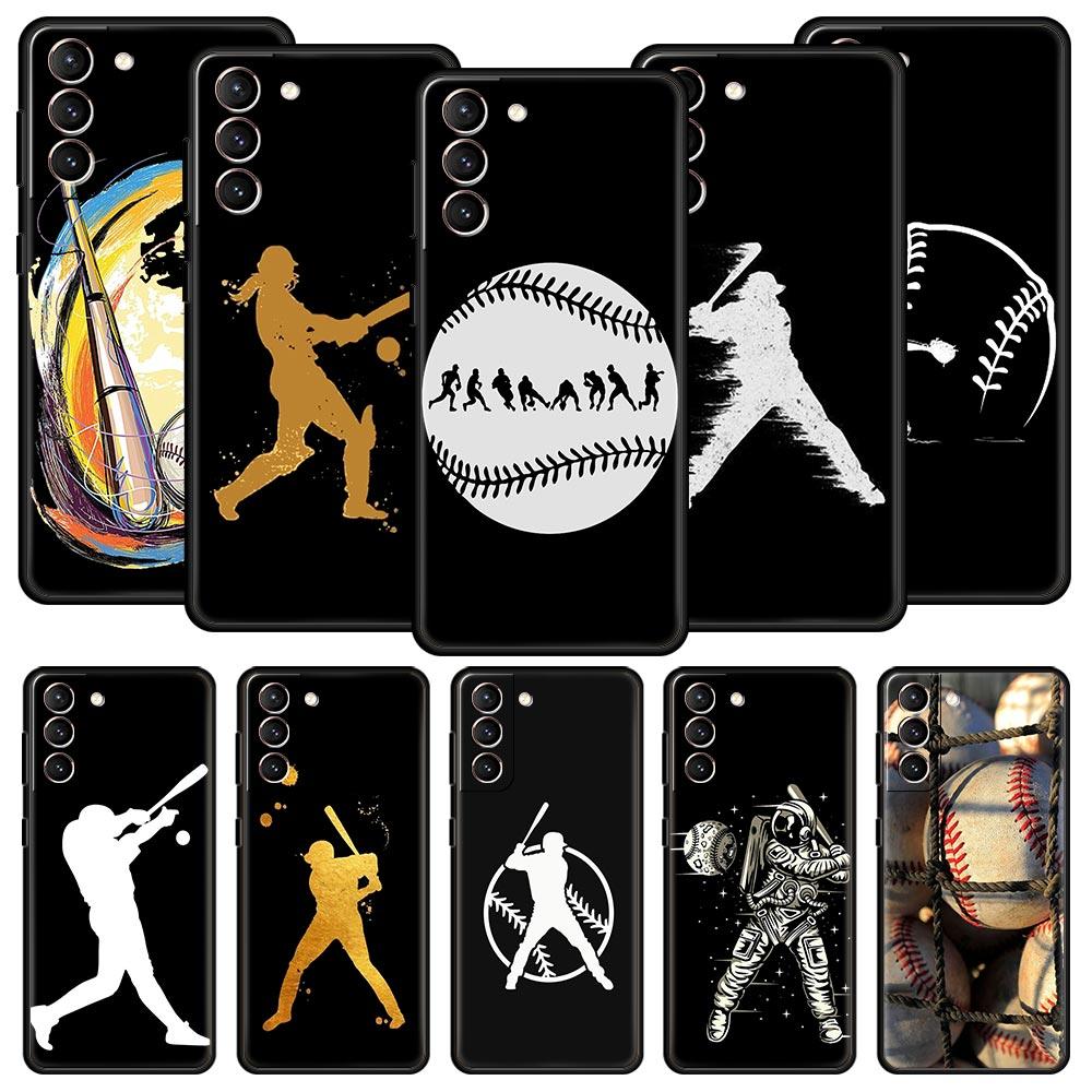 Baseball Phone Case For Samsung Galaxy S23 Ultra S22 S21 S20 FE 5G S10 S10E S9 S8 Plus Note 20 Soft Silicone Cover Bumper