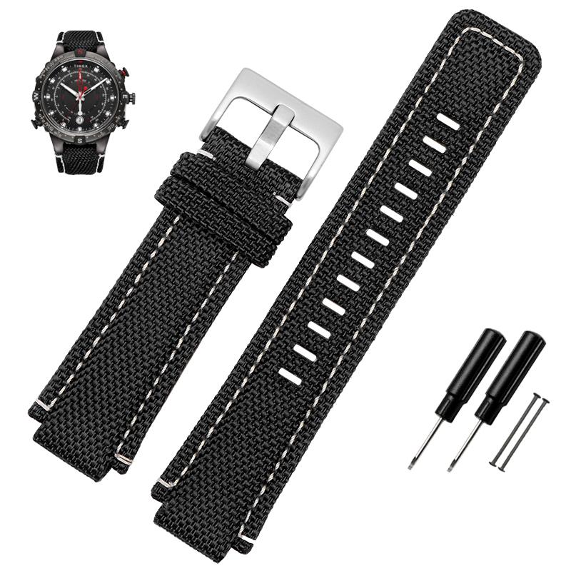 Для часов TIMEX ремешок TW2T76500 T2N721 T2N720 Спортивный Высококачественный Нейлон Холст Ремешок для часов Мужской Прилив Компас 24×16MM Браслет