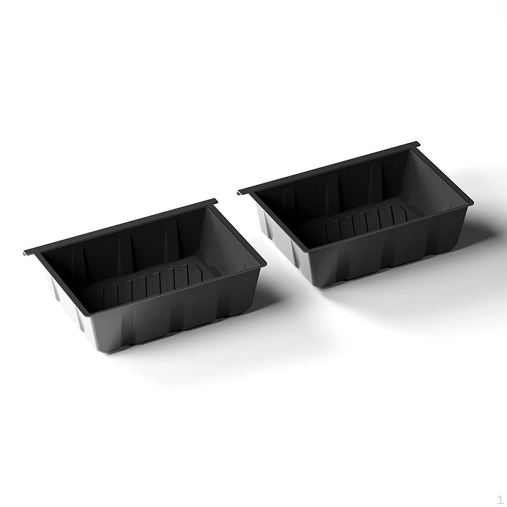 2Pcs Under Seat Storage Tray Interior Accessories Direct Replaces Supplies Waterproof Underseat
