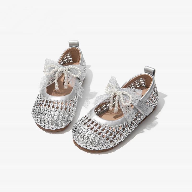 Youth style shoes Girls Princess Style Open-Toe Roman Sandals Wear PU Upper With Rubber Sole Magic Tape