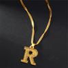 26 Букв Позолоченная Подвеска Ожерелье Аксессуары Ожерелье с Инициалом для Женщин Изящная Золотая Подвеска с Буквами от A до Z