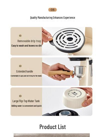 Little Bear Semi-Automatic Espresso & Coffee Maker for Home and Office