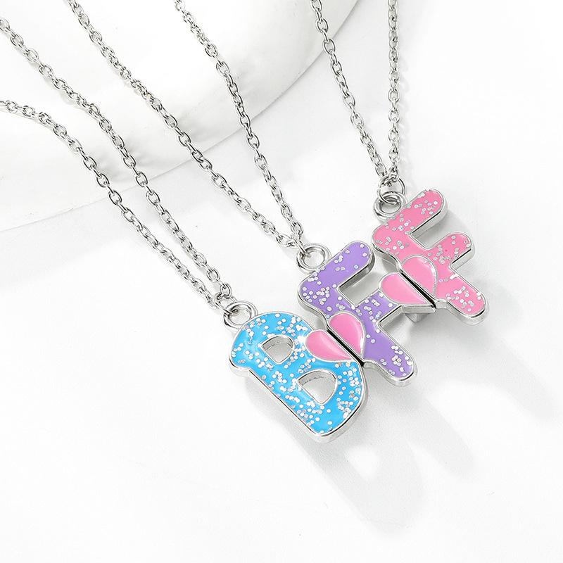 Bff ожерелье комплект простая цепочка с алфавитом лучший друг навсегда любовь сращивание хорошие друзья ожерелье комплект