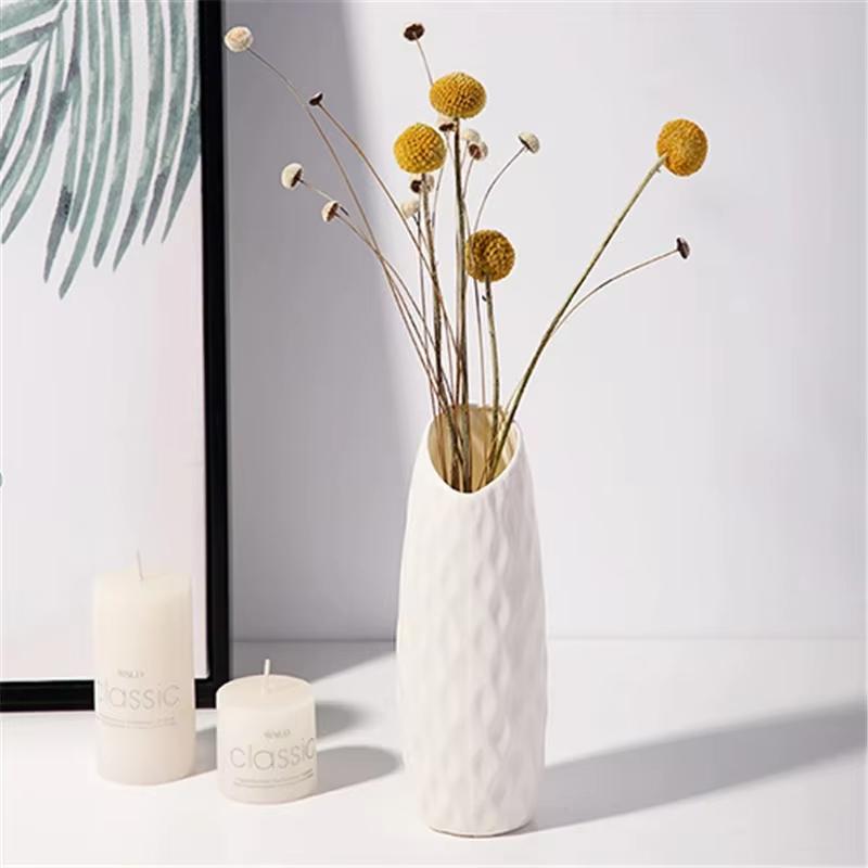 Nordic Plastic Vase Simple Fresh Flower Pot Storage Bottle for Living Room Modern Home Decorations
