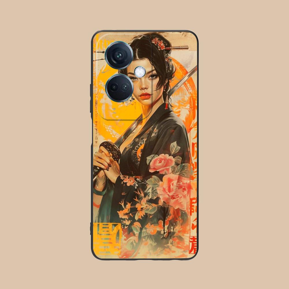 Ретро Тату Девушка Чехол для Мобильного Телефона для OPPO Reno 14 13 12 11 10 9 8 7 6 5 F T Pro 5G Цветная Печать Чехол для Мобильных Телефонов Роскошный