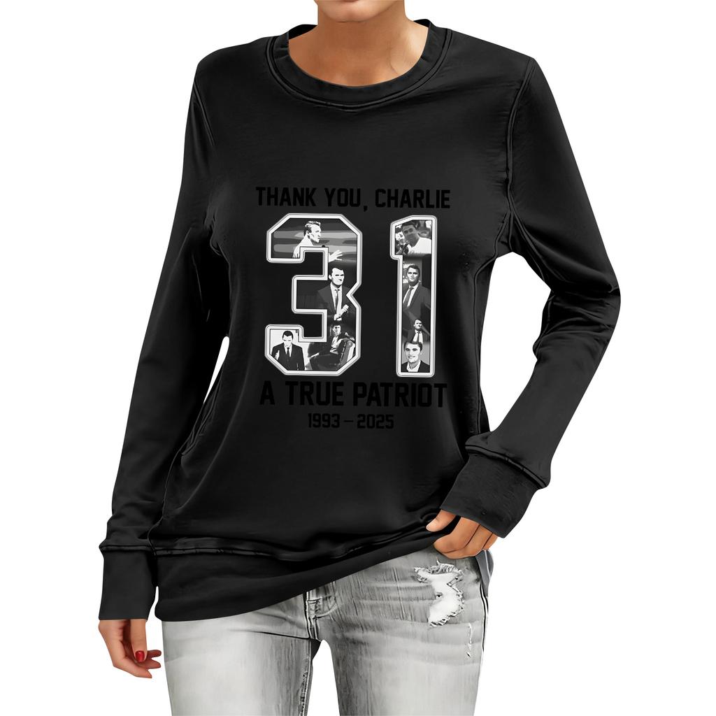 Women's Fashion Casual Long Sleeve Printed Neck Top