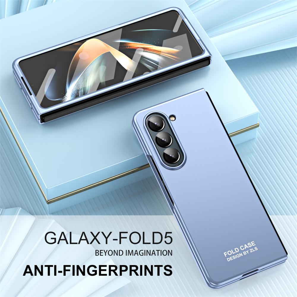 Роскошный чехол с покрытием для Samsung Galaxy Z Fold 5, тонкий корпус, матовая складная пленка с полным покрытием, защитная пленка, аксессуары