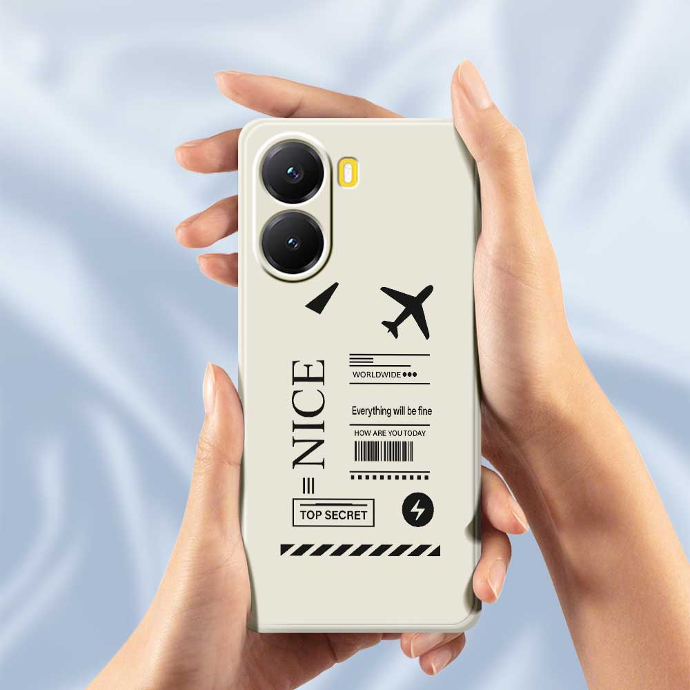 For Xiaomi Redmi Turbo 4 5G/Poco X7 Pro 5G Case Boarding Ticket Pattern Printing Straight Edge TPU Phone Back Cover