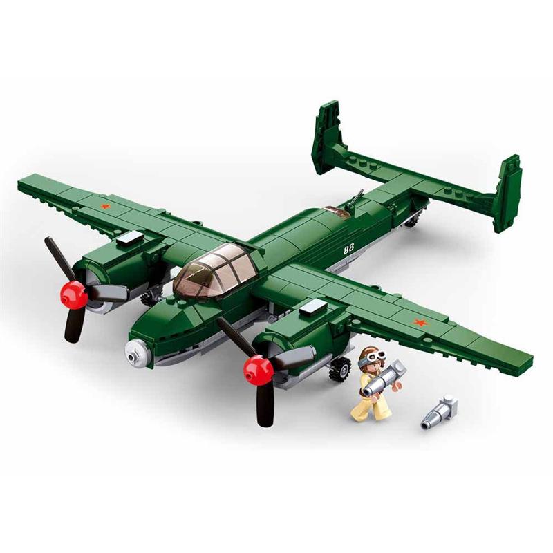 Little Luban Assembled Building Block Children Educational Toys Boy Military Aircraft Air Bomber