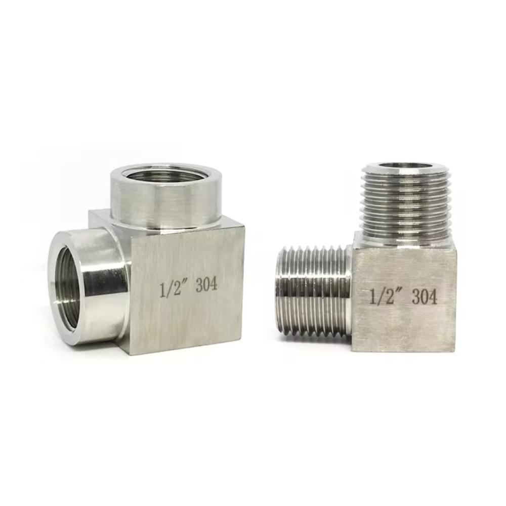 Высокое давление 1/8" 1/4" 3/8" 1/2" 3/4" 1 BSP NPT Внутренняя Наружная Угольник 90° Соединитель Муфта 304 Нержавеющая Сталь Трубный Фитинг Вода Газ