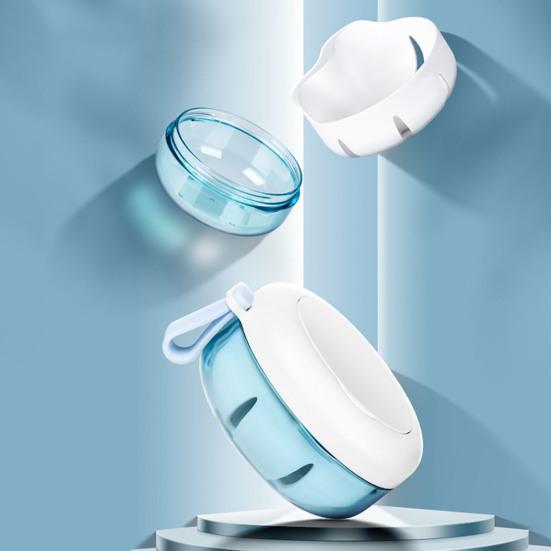 Retainer Case with Mirror Portable Soaking Denture Bath Box with Strainer Basket Invisible Brace Mouth Guard Dental Aligner Container Holder