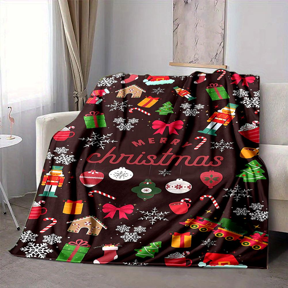 1Pc Winter Snowmen Blanket Soft And Comfortable Casual Warm Camping Travel Christmas Halloween Gift M91737