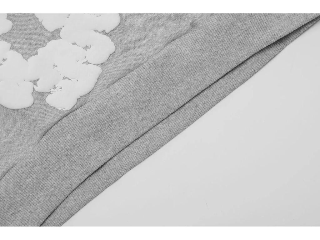 Men's Trendy Loose Fit Kanye-Style Kapok Foam Print Hoodie Suit