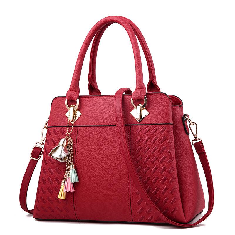Women's Red Bridal Handbag: Large Capacity, Fashionable Shoulder and Messenger Bag