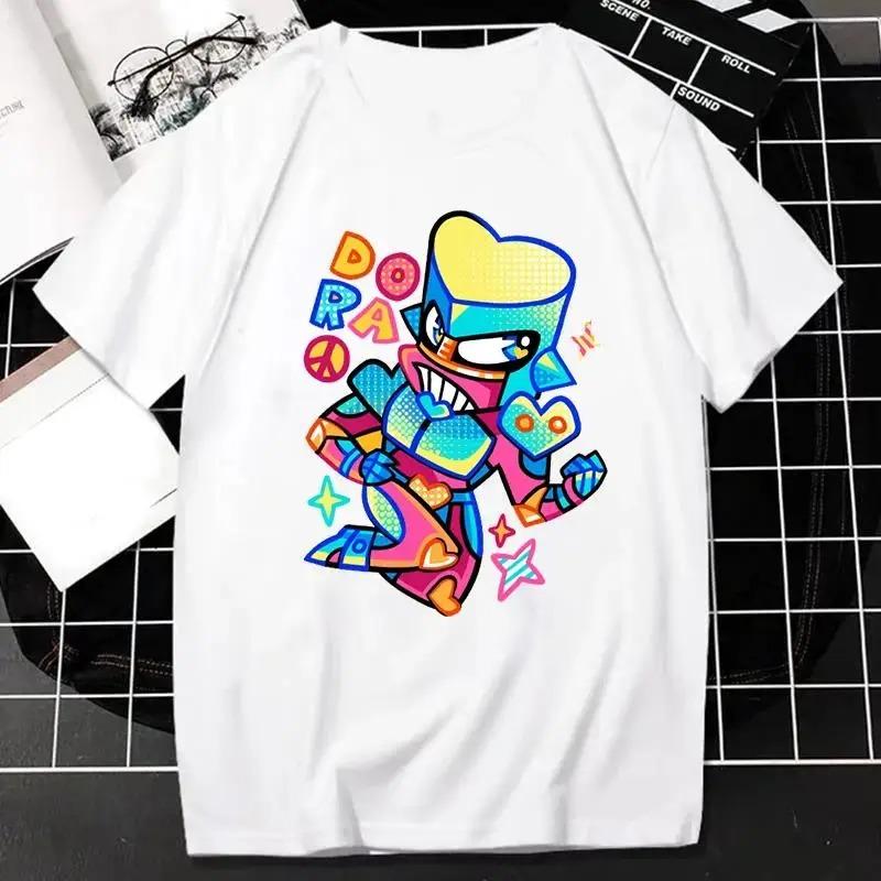 Japanese Anime JOJO Bizarre Adventure Graphic Print T Shirt Men Women Fashion Streetwear Short Sleeve Plus Size T Shirt Unisex