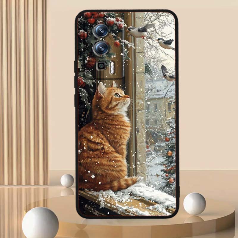 Милая мультяшная кошка Иллюстрация Для Xiaomi Redmi 12 13C 12C 13 10C 9T A2 9A 9C 7A Note 10S 8T 10 9 8 Pro 4G 5G Черный Чехол для Телефона