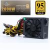 1Set 160V-240V Power Supply 2000W For 6 GPU  Rig ereum Coin Mining 95 Gold