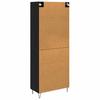 Highboard in Black Oak Look 69.5 x 34 x 180 cm Engineered Wood