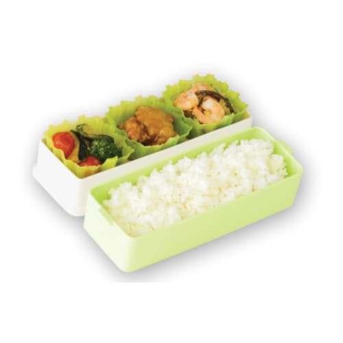 Shincatec Antibacterial Bento Cups, Square Veggie Cups, Lettuce, 4-Pack, Light Green