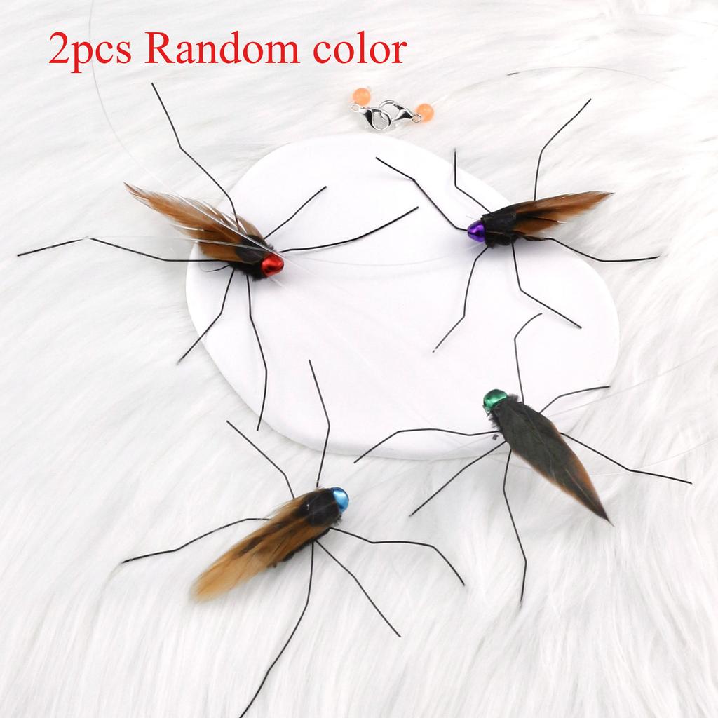 2pcs/3pcs Mix Simulated Mosquito Feather Cat Toy Replacement Accessories Funny Cat Stick Teaser Pet Toy
