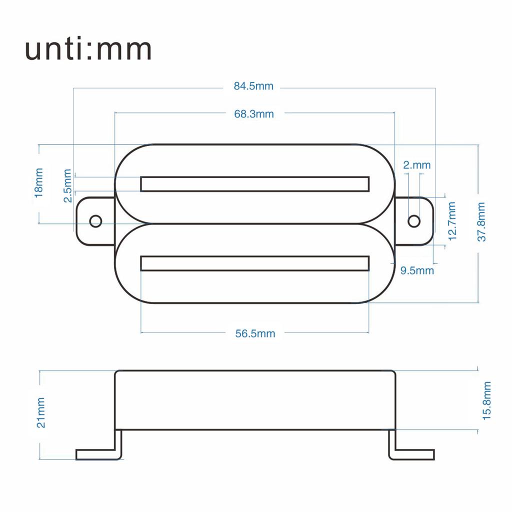 FLEOR Комплект звукоснимателей Humbucker с горячими двойными рельсами для грифа и бриджа, для электрогитары, Белый/Черный