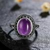 CopperRings Кольца с натуральным аметистом для женщин Свадебные кольца Подарок на годовщину Изящные ювелирные изделия