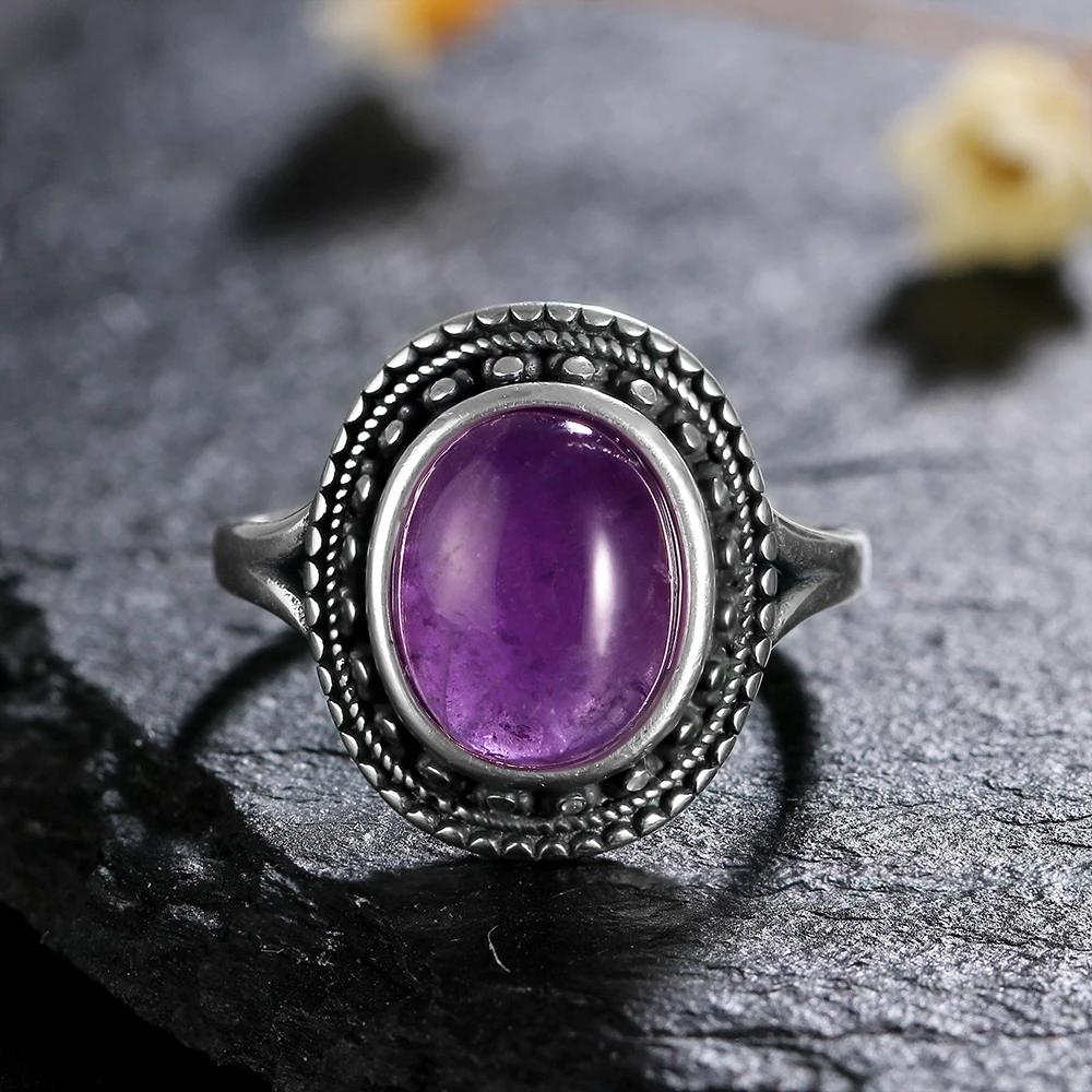 CopperRings Кольца с натуральным аметистом для женщин Свадебные кольца Подарок на годовщину Изящные ювелирные изделия