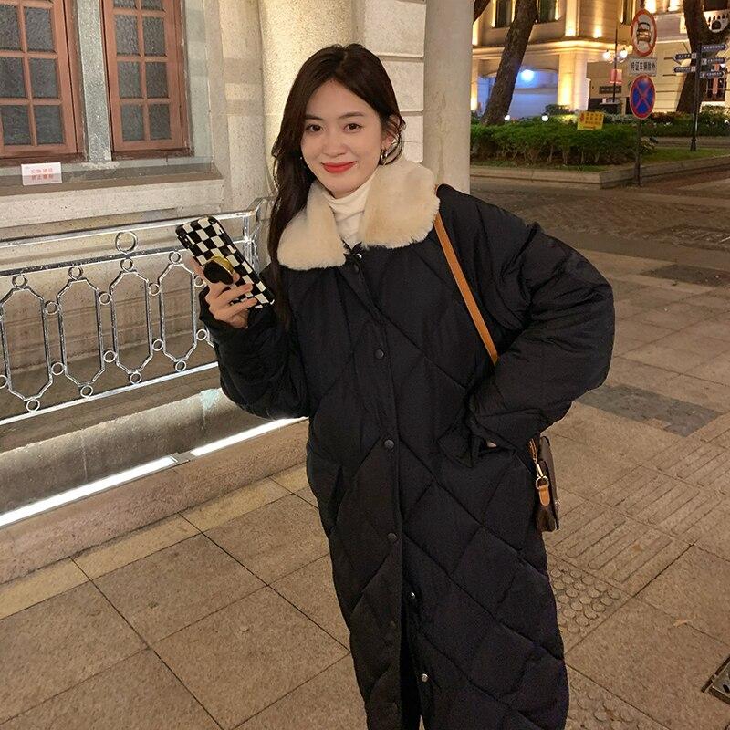 Зимнее теплое длинное пальто с хлопковой подкладкой, толстая свободная верхняя одежда, женские куртки