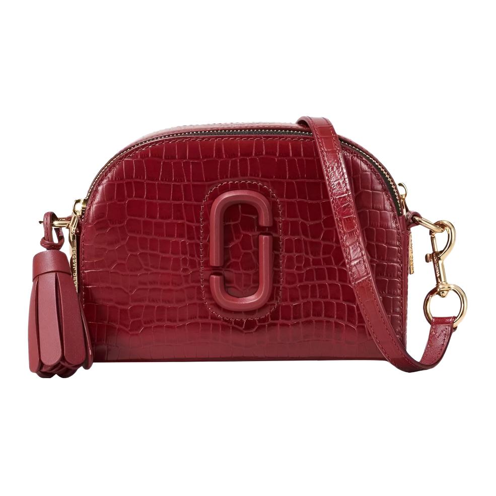 Marc Jacobs Vintage Fringe Logo Crocodile Pattern Shoulder Bag Women bags Burgundy H164L01RE21-618