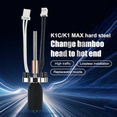 Новый улучшенный хотенд для Creality K1C/K1 Max Керамический нагревательный блок Быстросменный цельный комплект сопел Латунные твердые детали для 3D-принтера