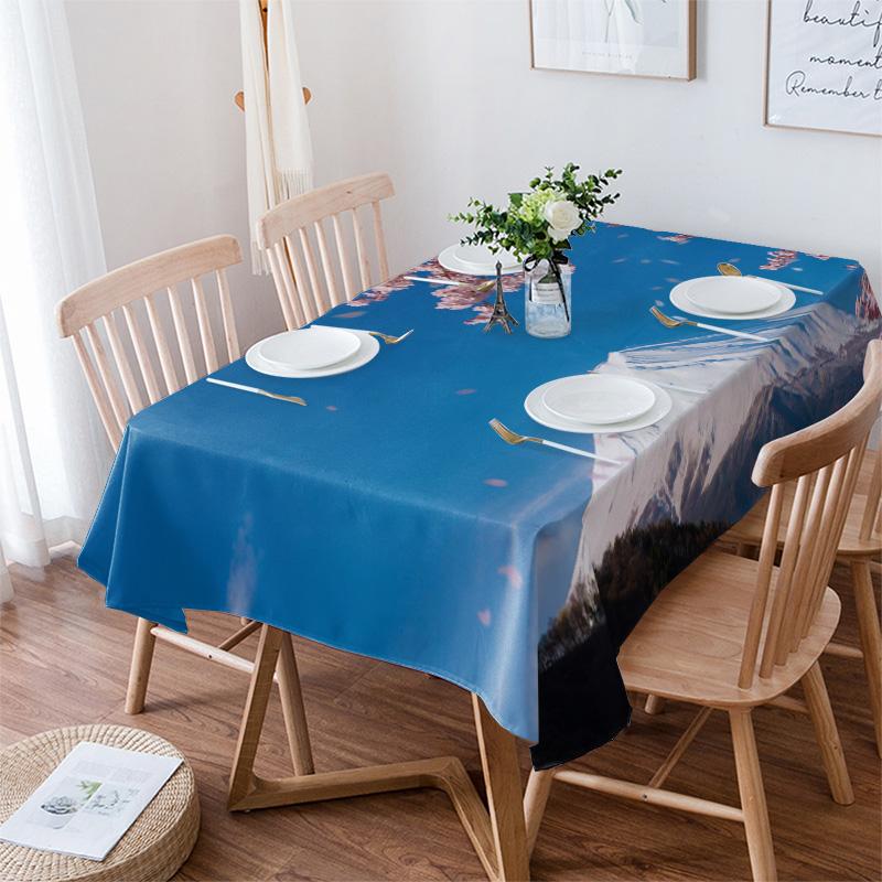 Маленькие свежие домашние прямоугольные скатерти с принтом цветов сливы для украшения стола, вечерние, водонепроницаемые, против пятен, Nappe De Table