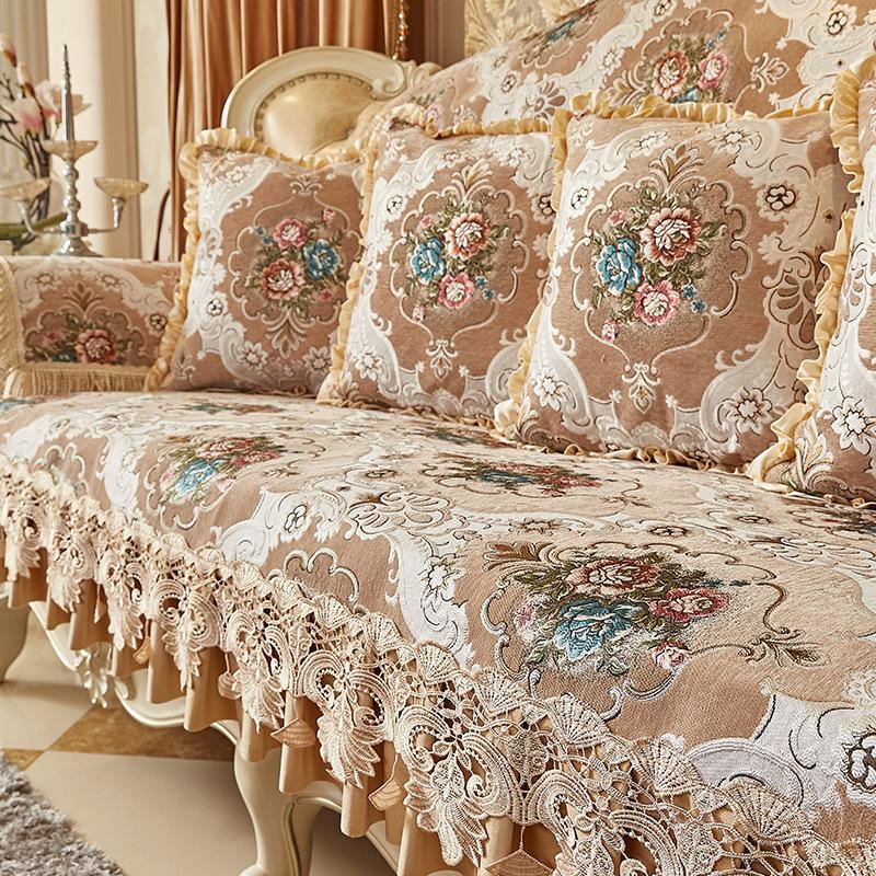 European Style Jacquard Fabric Sofa Cover Four Seasons Universal Non-slip Sofa Cushion Living Room Decoration Luxury Sofa Towel
