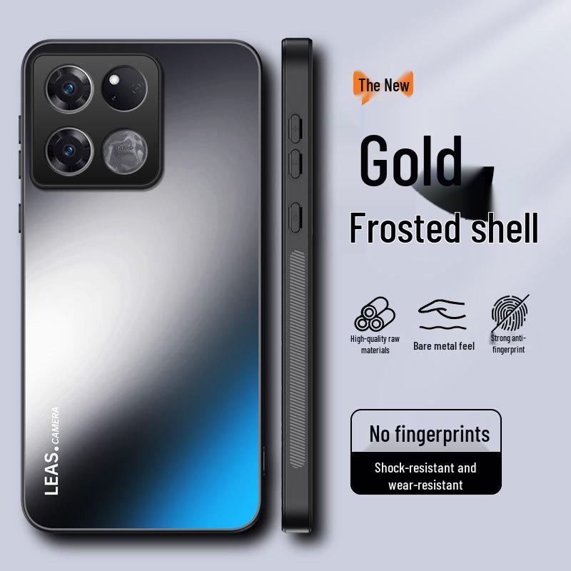 Ультратонкий чехол-накладка для телефонов Hot60Pro, Note50s, Pova7 с покрытием Soft-Touch и матовым золотым покрытием, защищающий от падений